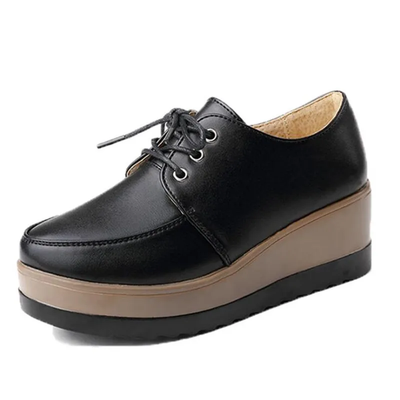 Кроссовки QIUBOSS женские из натуральной кожи на толстой подошве повседневные