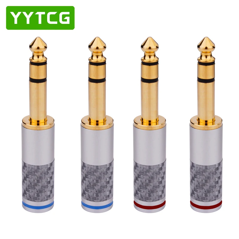 YYTCG HIFI корпус из углеродного волокна с родиевым покрытием 6,35 мм стерео штекер Jack