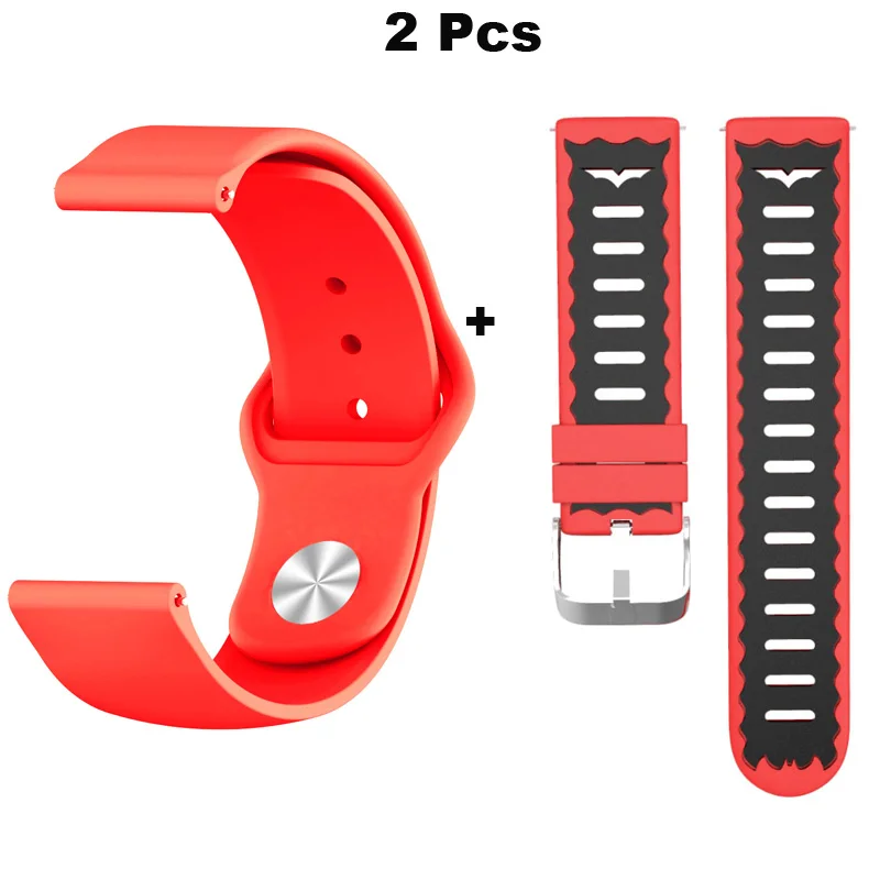 Браслет 22 мм для Xiaomi Huami Amazfit GTR 47 мм Pace Stratos 2 ремешок для часов samsung gear S3 Galaxy 46 мм ремешок для часов Correa - Цвет: Red-Red Black