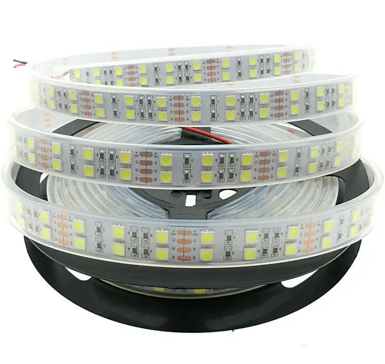 

Новинка 120 Светодиодная s/m светодиодный ная лента 5050 светодиодный s 12 В постоянного тока силиконовая трубка водонепроницаемая гибкая светод...
