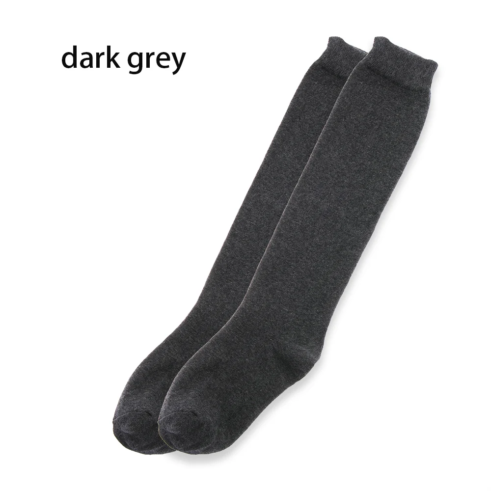 dark grey 1 пара новых носков модные чулки повседневные Хлопковые гольфы выше колена акриловые высокие носки женские зимние гольфы для девочек - Цвет: dark grey