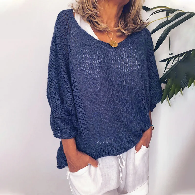 Большие размеры льняная Свободная блузка женская Мода Новые Топы Boho с длинным рукавом и круглым вырезом Женская рубашка размера плюс 4XL 5XL#67