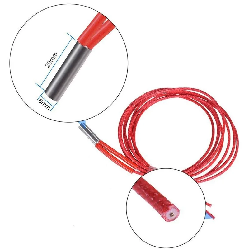 

24V60W Ceramic Cartridge Heater 6*20mm For Mendel Reprap Extruder 3D Printer Parts Heating Tube