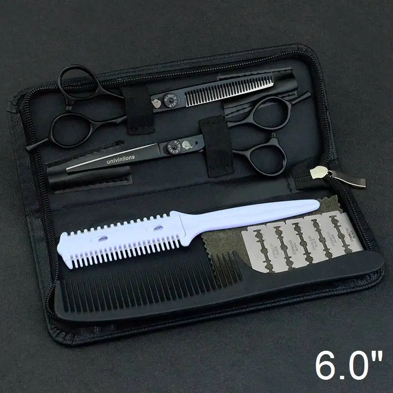 6025D60-Kit Case 5,5/6,0 Профессиональные Японские Стальные Парикмахерские ножницы парикмахерские ножницы набор парикмахерских бритв Горячая Парикмахерская стилист набор ножниц - Цвет: 6025D60-Kit Case