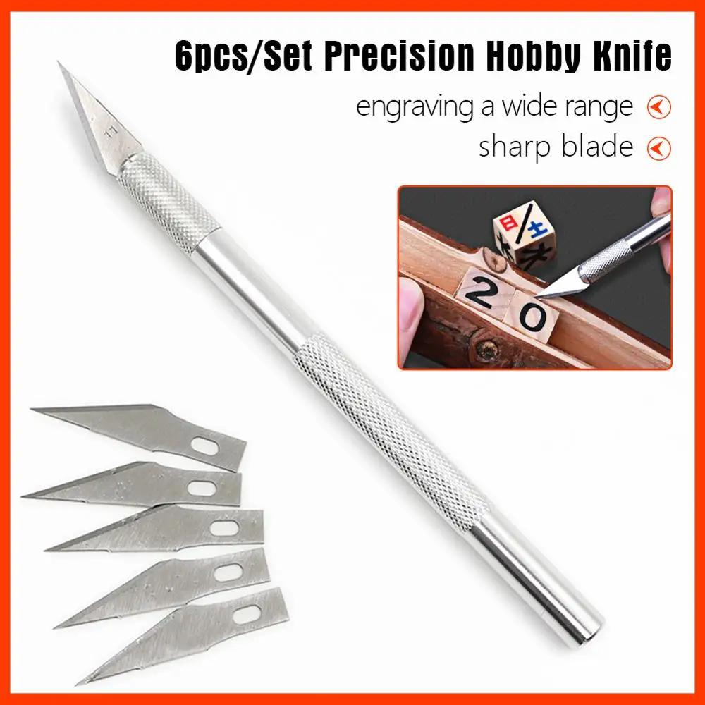 

6 Blade Carve Knife Extra Backup Tool Sculpture Graver Cutter Craft Wood Cut Scorper Sculpte Razor Sharp Woodcarve Hobby Knife