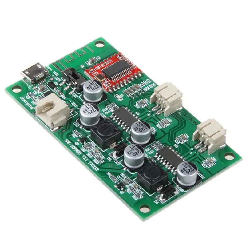 Модифицированная плата стерео Bluetooth усилителя динамика 2X6W Dc 5В 3 7 в может