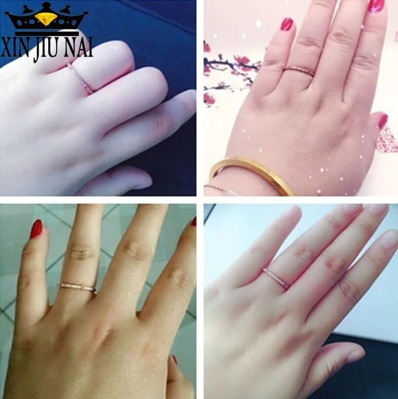 Персонализированные Изящные Модные Винтажные Маленькие Кольца из розового