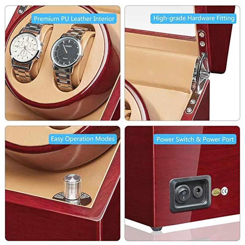 JQUEEN Walnut Watch Winder с тихим японским мабути мотором 2 + 0 хранения | Наручные часы