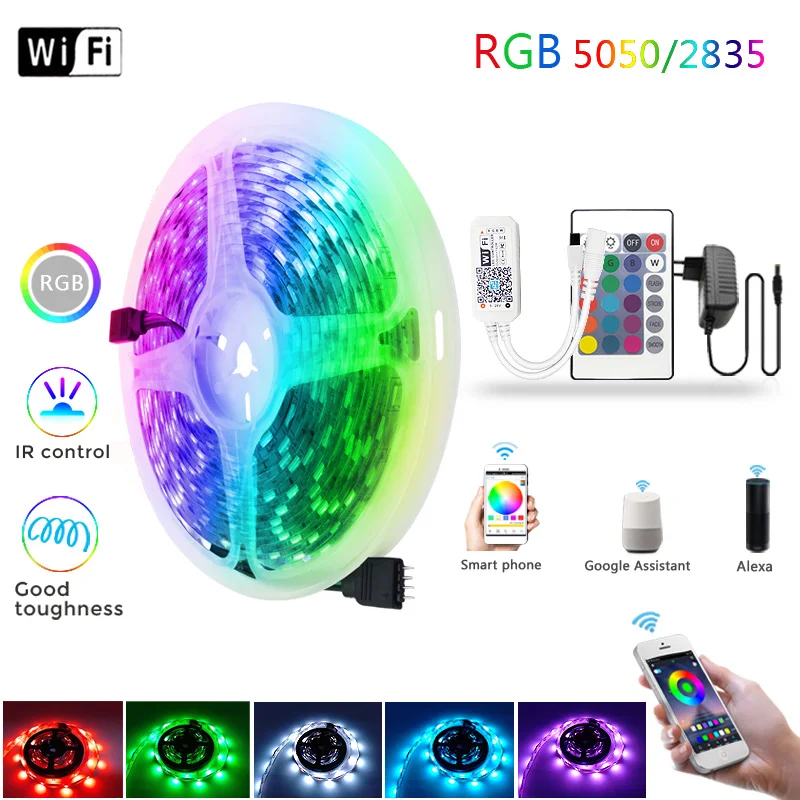 Светодиодная ленсветильник Wi-Fi RGB 2835 SMD 5050 гибкая лента Водонепроницаемая