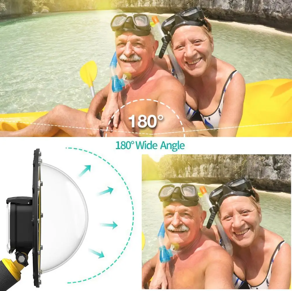 

2020 New Dome Port for Gopro Hero 9 Black Waterproof Housing Case with Floating Handle Grip Bobber for Hero9 black Camera