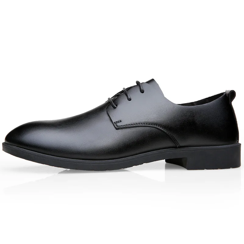 

Brand PU Leather Fashion Men Business Dress Loafers Pointy Black Shoes Oxford Breathable Formal Wedding Shoes 2019