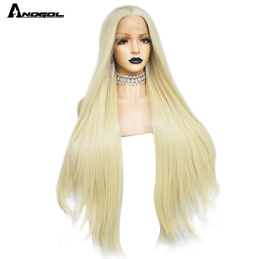 Парик Anogol на сетке спереди длинные натуральные волнистые красные синтетические