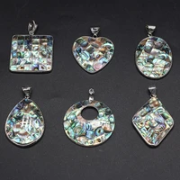 hot selling natural abalone shell pendant cross rhombus seashell beach charms for jewelry making diy necklace wedding decor