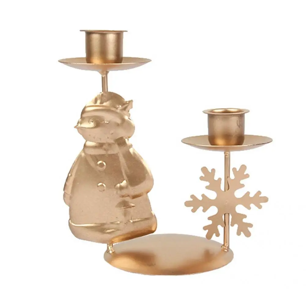 

Rust-proof Wrought Iron Xmas Themed Candlestick Desktop Ornaments for Bedroom