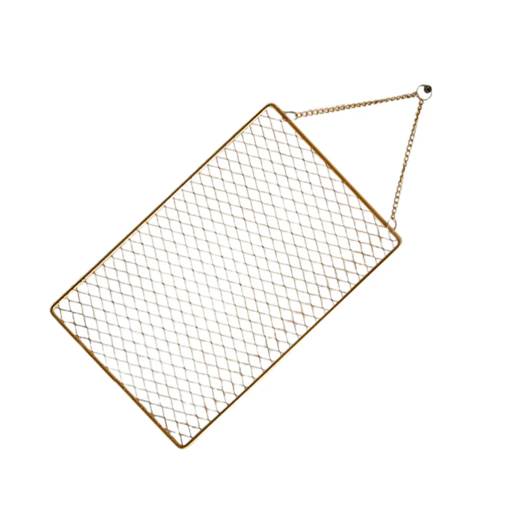 

1pc Nordic Style Mesh Display Board Earring Necklace Storage Rack (Golden)