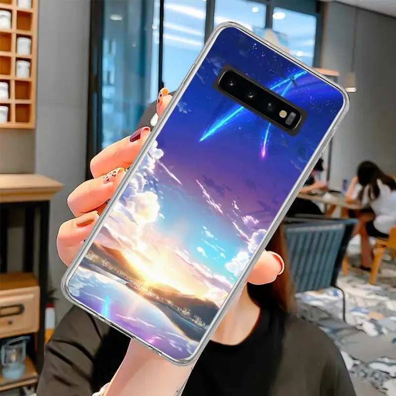

Cartoon Your Name Phone Case Transparent Phone Case For Samsung S10 Plus S10 E(lite) S6 S7 Edge S8 S9 Plus Brand