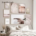 Богемное настенное искусство океан трава природный пейзаж плакат и печать ручной работы песок Холст Картина Бохо украшение картина домашний декор