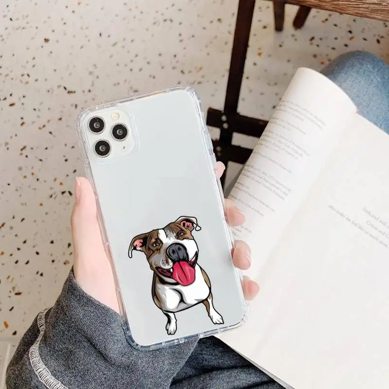 

Pitbull Bulldog Phone Case Transparent soft For iphone 5 5s 5c se 6 6s 7 8 11 12 plus mini x xs xr pro max