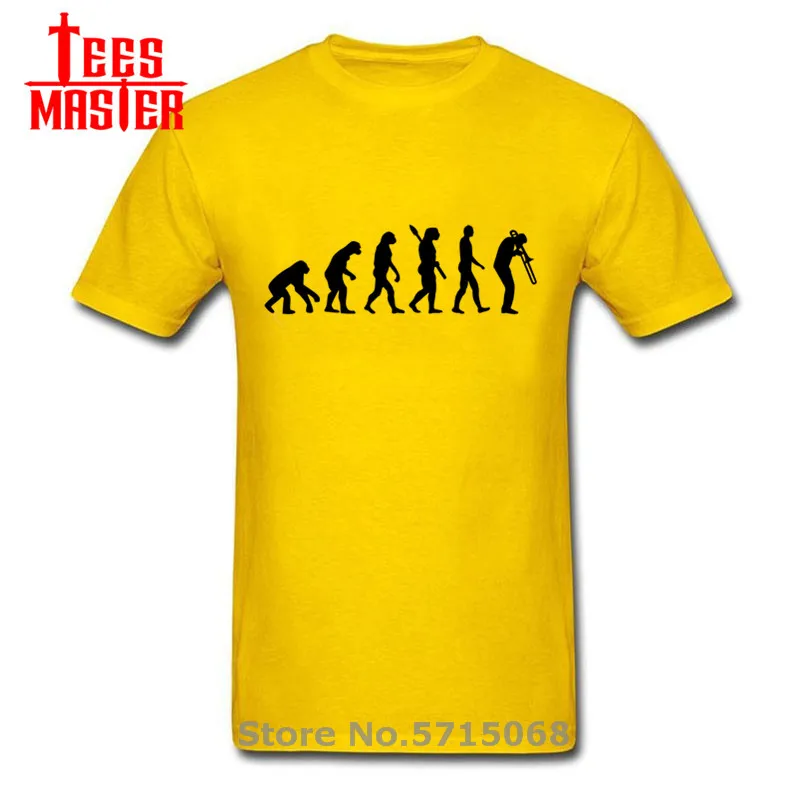 Эволюция тромбон Футболка прямого кроя Homme Повседневная модная одежда с