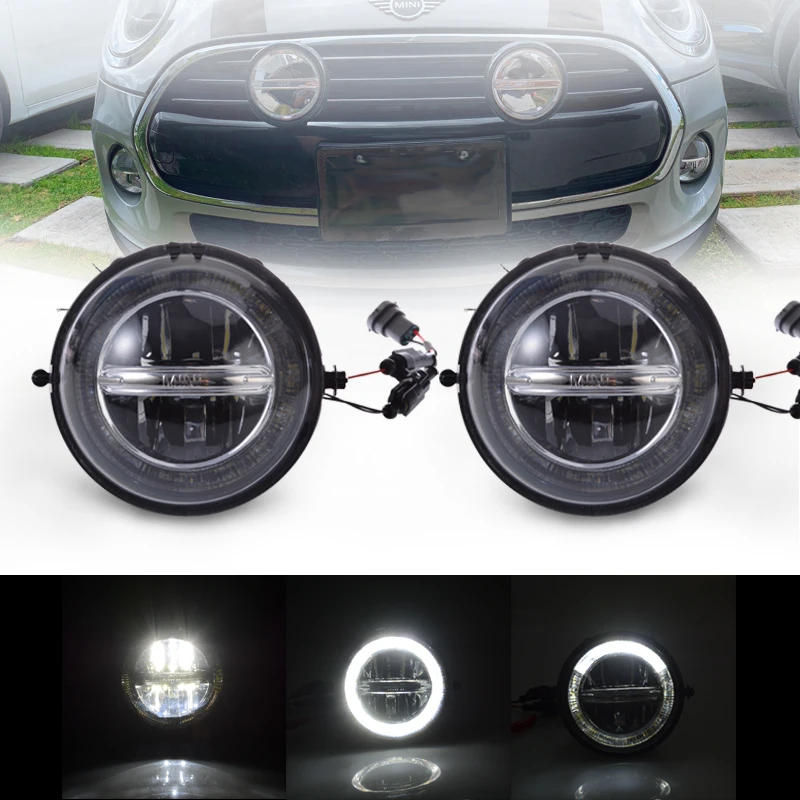 1 set for Mini Cooper DRL LED Daytime Running Lights Refit car fog lamp  styling R55 R56 R57 R58 R59 R60 R61 Halo angel eyes