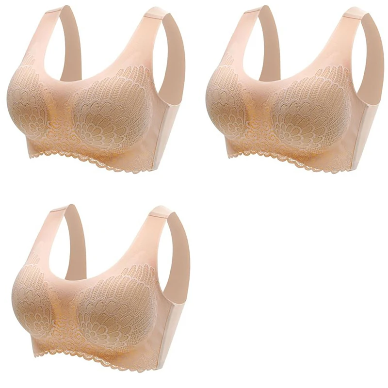 

3PCS/lot Latex Seamless Bra Women Push Up Underwear Cooling Gathers Latex 4.0 Female Intimate Plus Size Comfortable Bralette