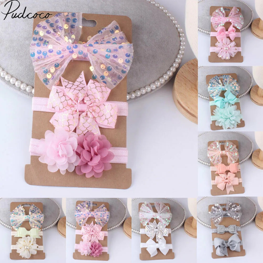 

Повязка на голову детская кружевная с цветами, 3 шт./комплект, 2020