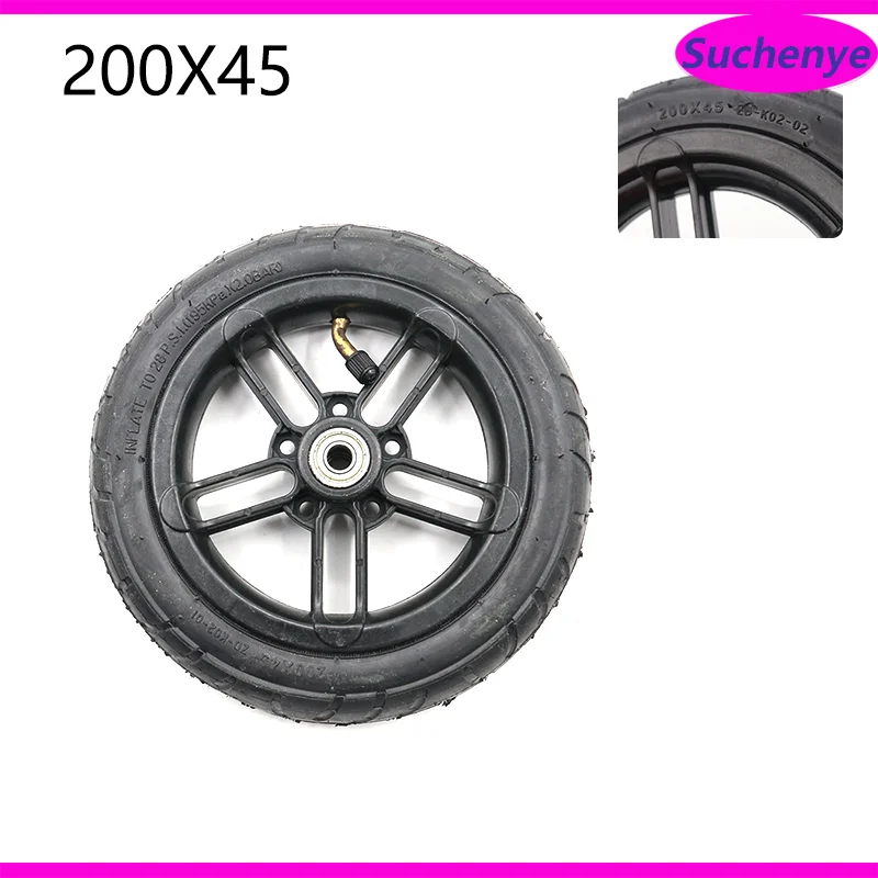 

8 inch 200x45 wheel Castor Wheel with Tyre Tube motorcycle parts E-twow S2 M8 M10 Pneumatic 8" Scooter