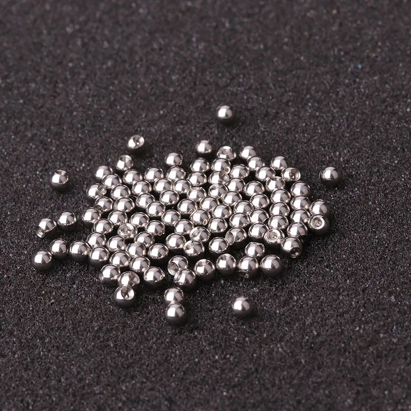 10 шт./лот серебро титановое покрытие Нержавеющая сталь шариковый винт на губы бровь, пупок язык пирсинг уха, ювелирное изделие для тела, 16G/20G