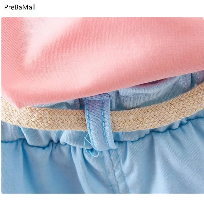 Комплекты одежды для девочек летняя детская хлопковая футболка + шорты комплект