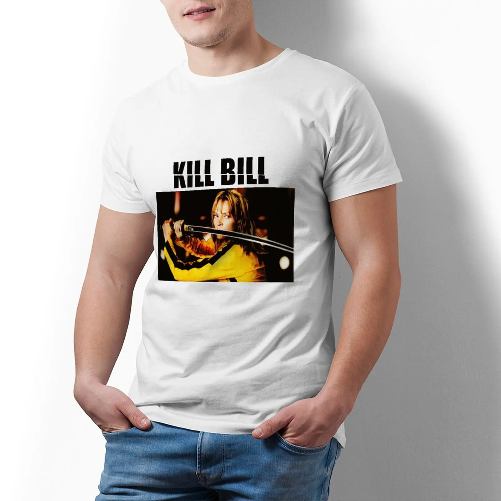 

Забавная Классическая футболка Kill Bill из 100 хлопка, Мужская футболка с принтом и коротким рукавом, 4xl