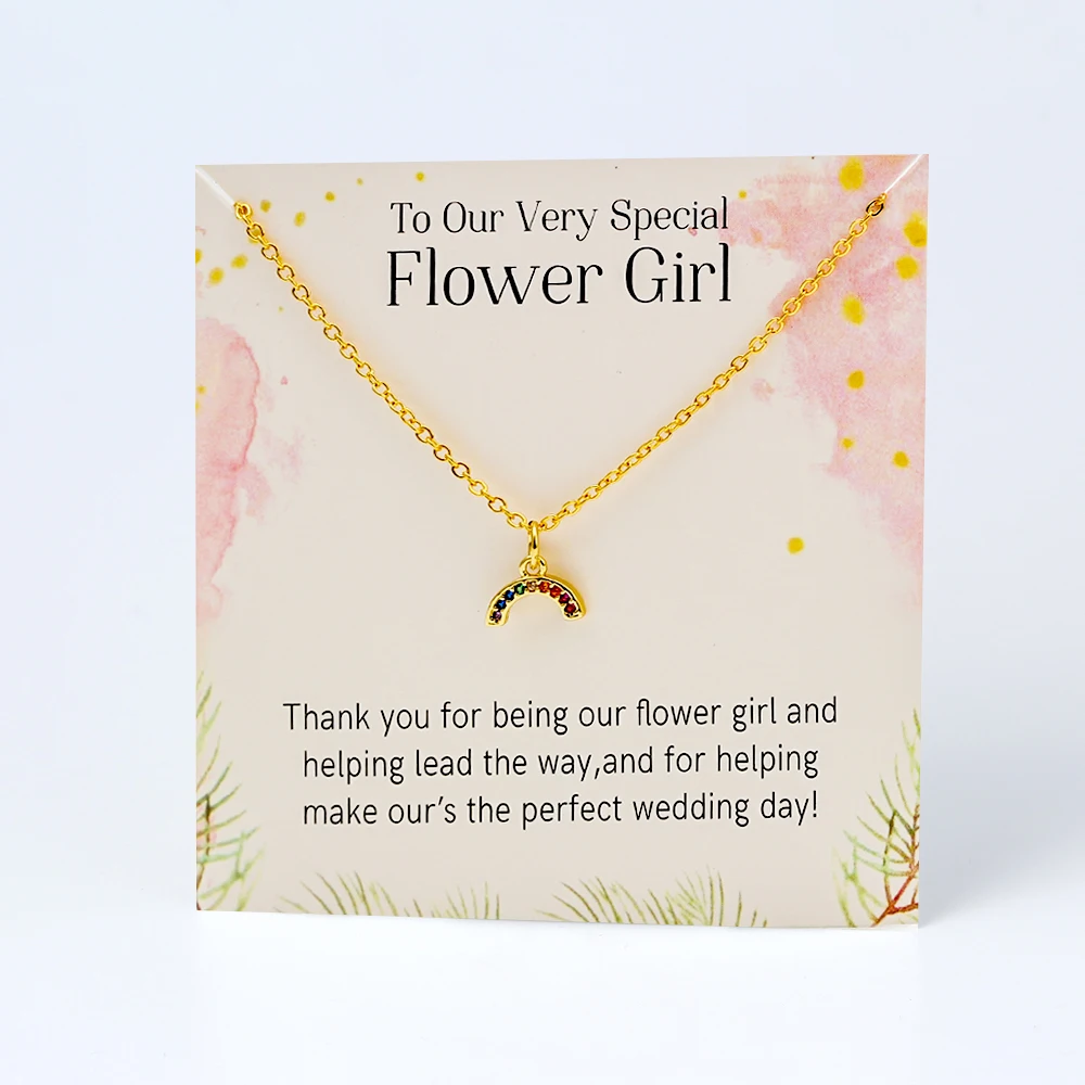 Wish Card Мода микро проложенная Радужная Подвеска Ожерелье для женщин сделать карточку желаний ожерелье ювелирные изделия подарок для сестры друзей CN281 - Окраска металла: CN281GD03
