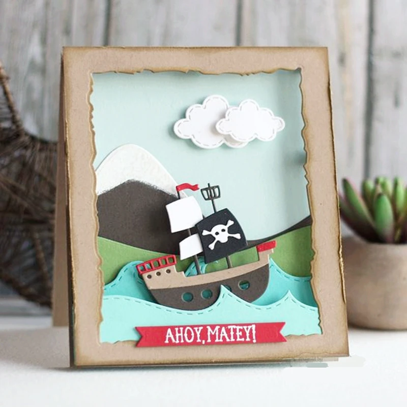 Новые металлические ножи для резки и скрапбукинга 2020 года для изготовления бумажных кораблей пиратов и трафика, тиснения горячей фольгой на рамках для карточек и ремесла.