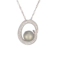 korean version of moonstone pendant s925 silver necklace female fashion ins simple style necklace clavicle chain
