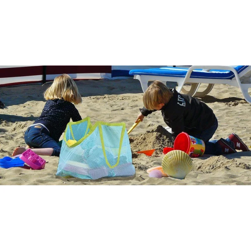 

Children Sand Away Protable Mesh Bag Kids Beach Toys Clothes Towel Bag Baby Toy Storage Sundries Bags Women Cosmetic Makeup Bags
