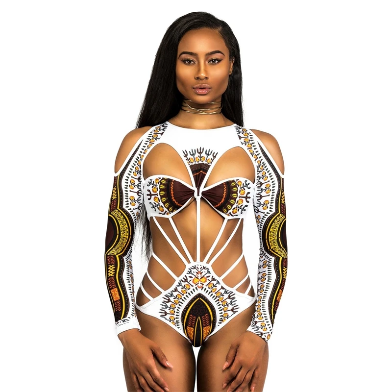 

New women's one piece bikini with ethnic print