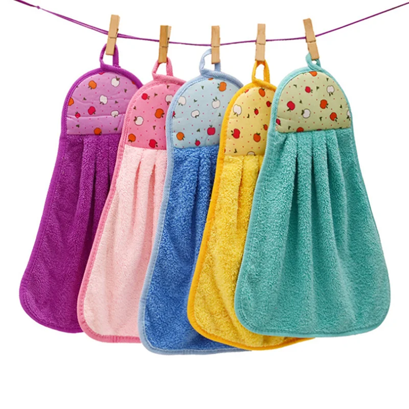 

Coral Velvet Bathroom Supplies Soft Hand Towel Absorbent Cloth Dishcloths Hanging Cloth Kitchen Accessories