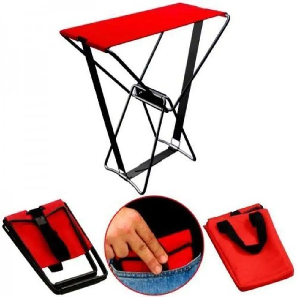 

Portable Folding Chair Pocket Amazing CHAIR FITS In Pocket HOLDS 250 LBS Plus CARRY CASE Outdoor Fishing Stool with Carry Bag