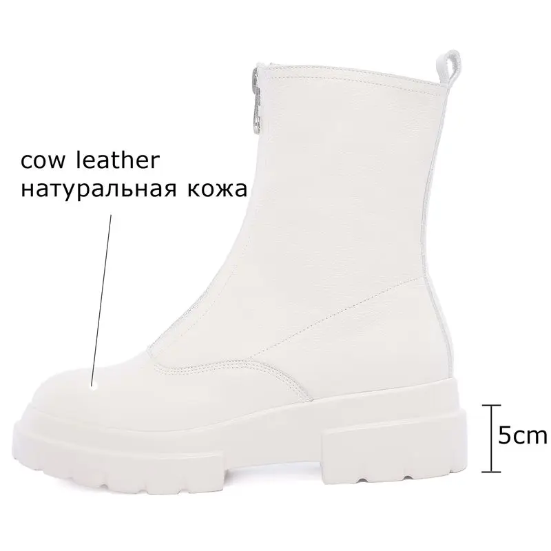 YINKOGET/Новинка Брендовые женские ботинки из натуральной кожи на молнии ботильоны