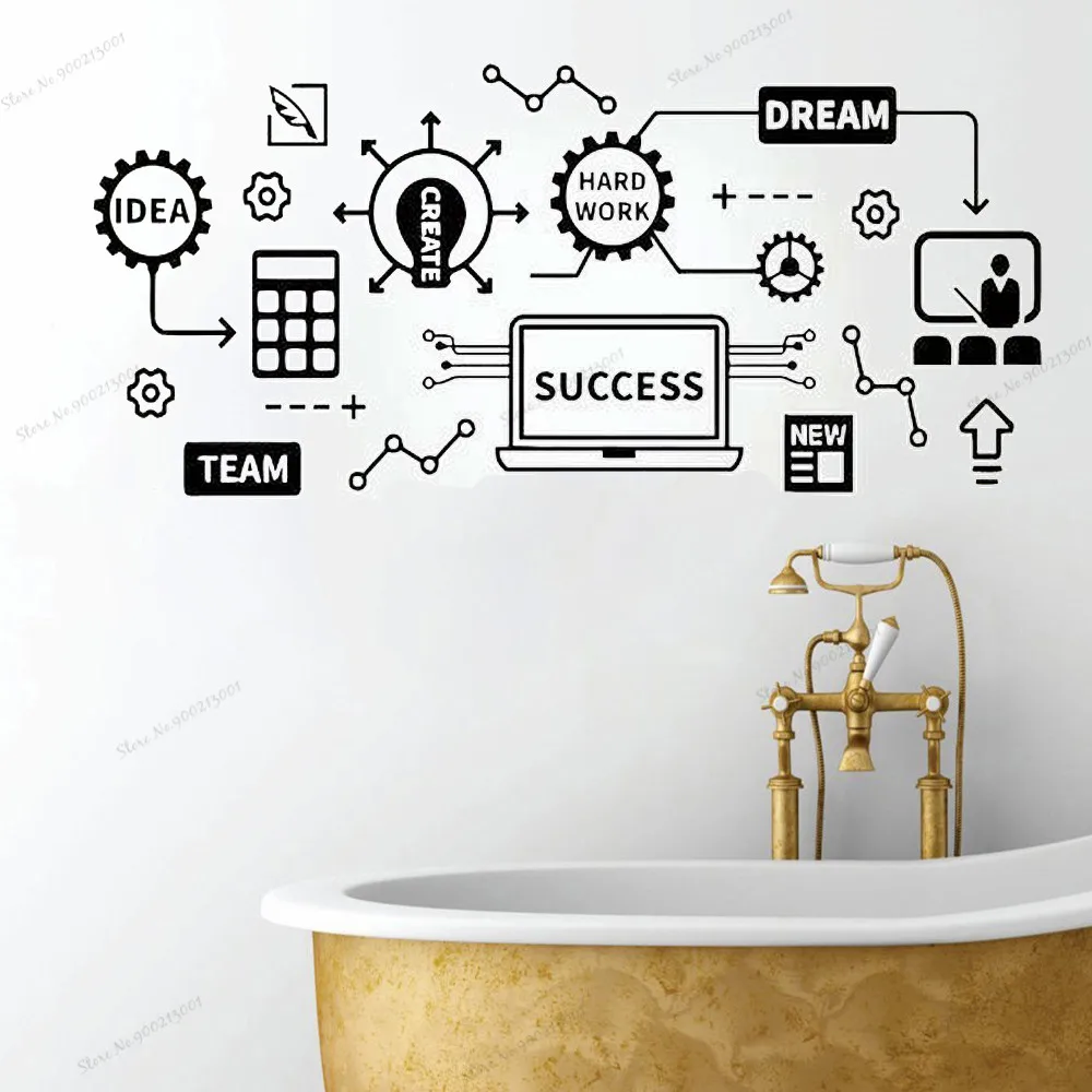 Office Wall Decal Team work Quote Sticker Decor Inspire for Motivation Idea Art WU366 | Дом и сад