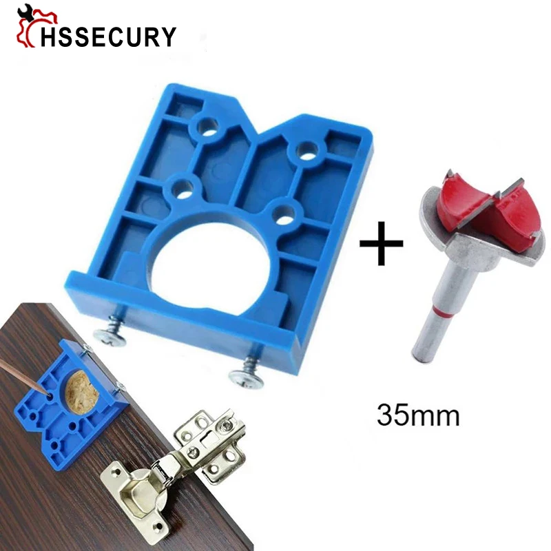

Hinge Drilling Jig Concealed Guide Hinge Hole Drilling Guide Locator Woodworking Hole Opener Door Cabinet Accessories Tool