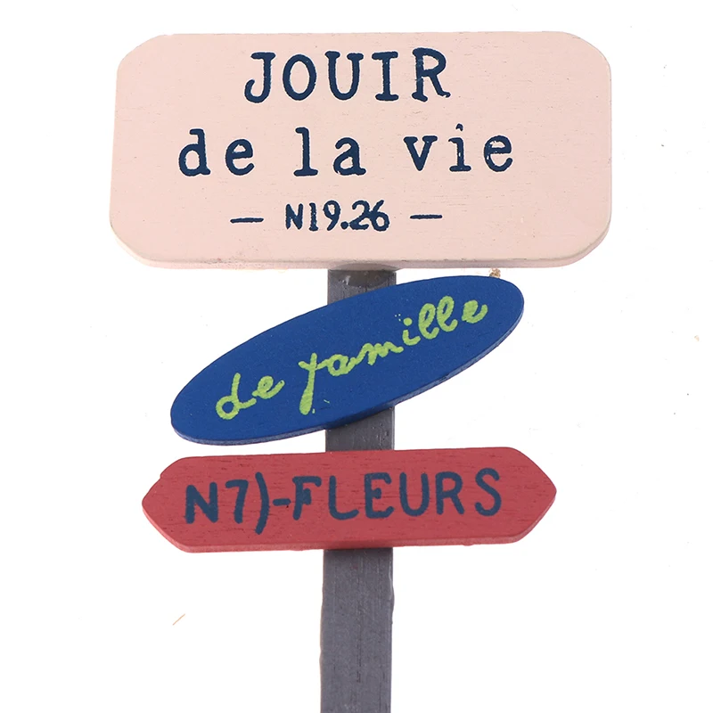 

12PCS Miniature Wood Fence Signpost Craft Garden Decor Ornament Plant Pot Succulent Ornaments Gardening Plug-in Accessories