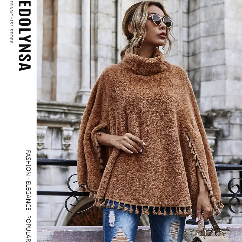 Женское пончо с рукавом летучая мышь на осень/зиму | Женская одежда