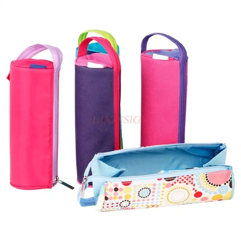 

1 pcs Cylinder canvas pencil bag large capacity retro storage bag primary and secondary school students stationery fresh pencil