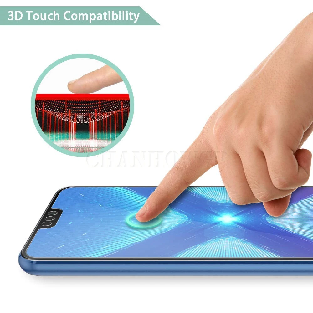 Закаленное стекло 9H с полным покрытием для Huawei Honor 8X Защита экрана 8x Защитная