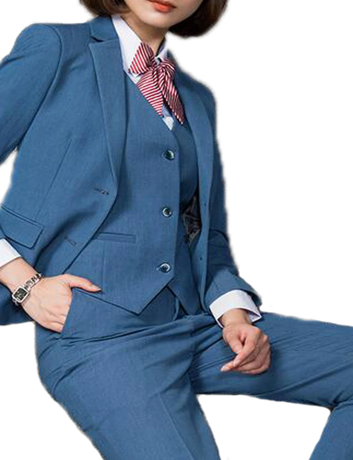 Women's Suit Multicolor 3 Piece Elegant Business Office Lady Suit Set For Work