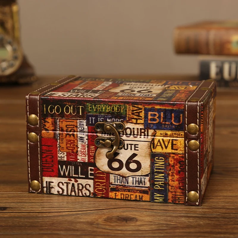 Винтажный декоративный чемодан для хранения маленькая Ретро деревянная