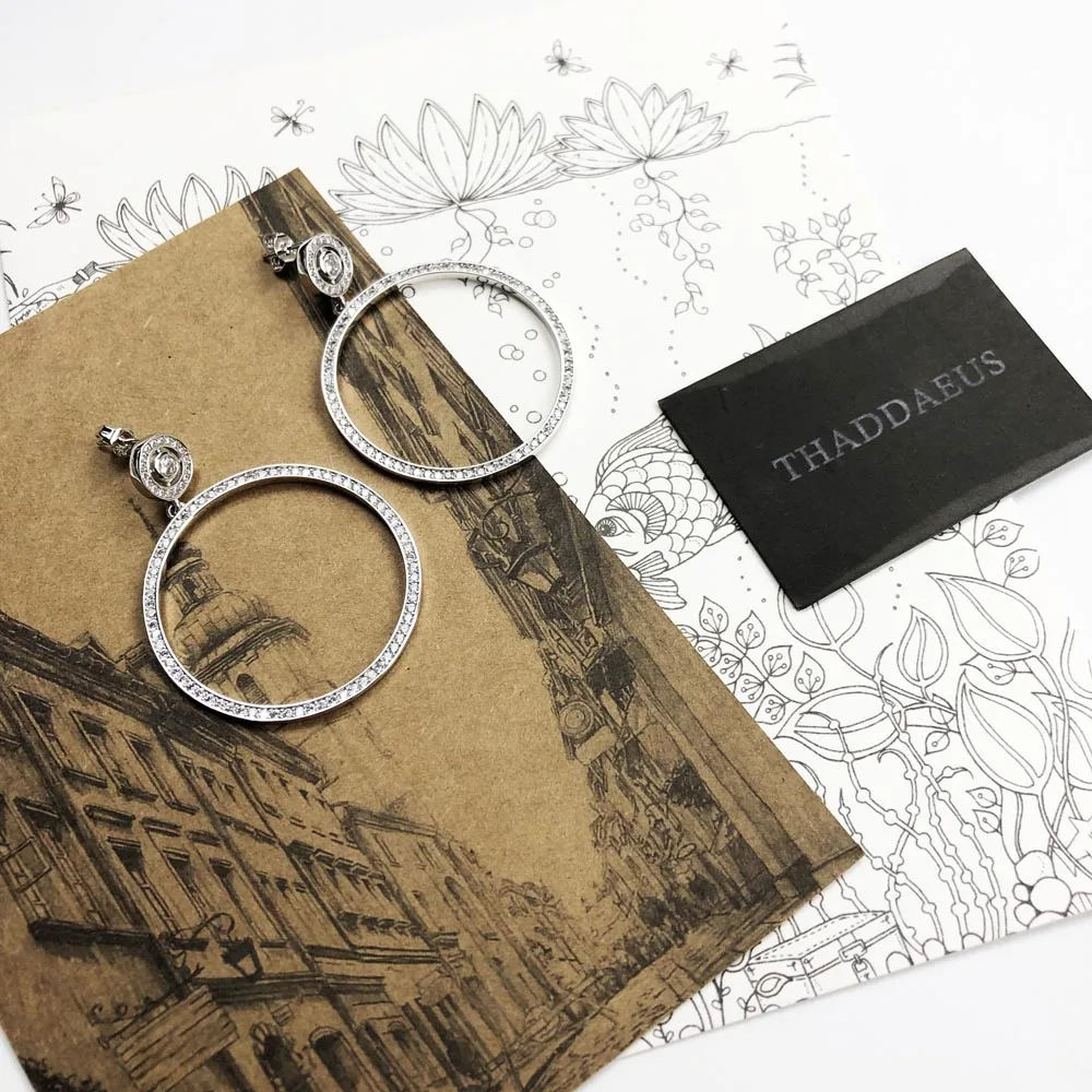 Круглые серьги подвески модные блестящие ювелирные изделия в европейском стиле