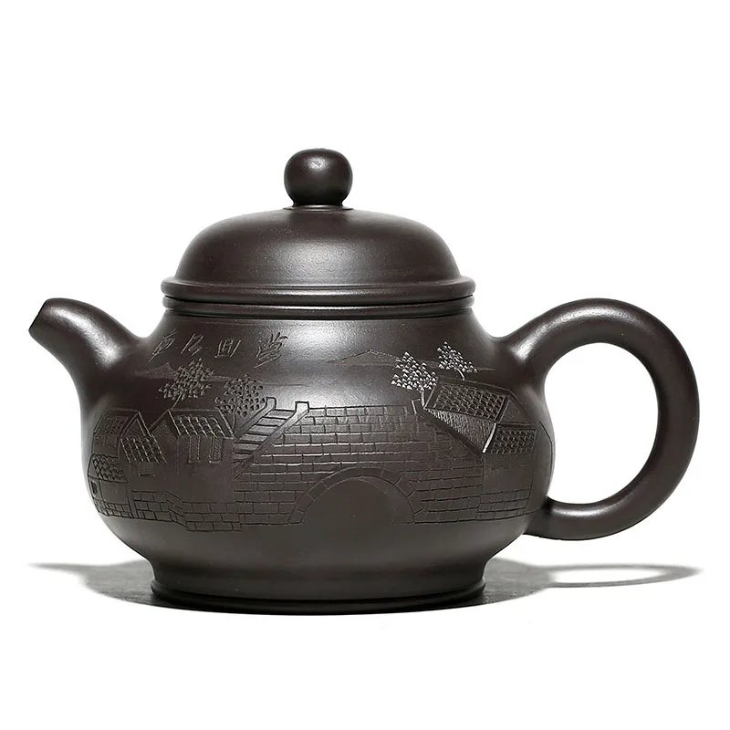 

Purple teapot raw ore black mud handmade dream of Jiangnan teapot and tea set gift