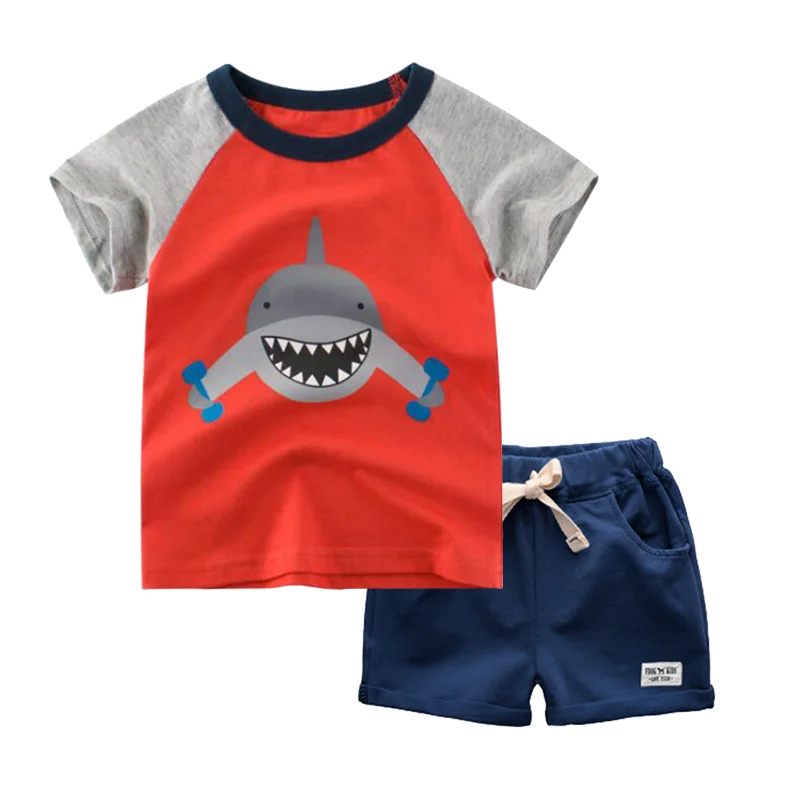 Комплект летней детской одежды BINIDUCKLING для мальчиков детская одежда мультяшная