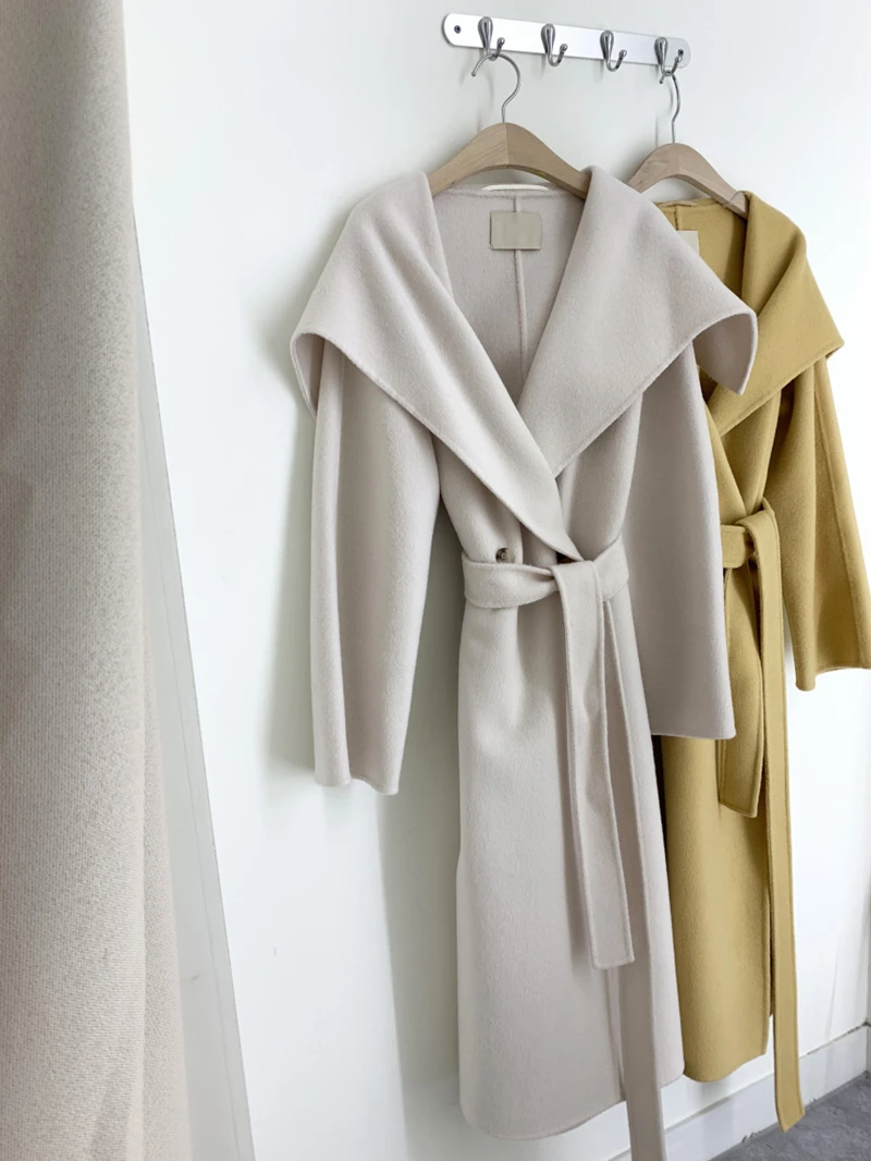 

New 2021 Winter Women's Windbreakers Cardigans Elegant Oversized Split Lace Up Coat Basic Long Trench Jackets